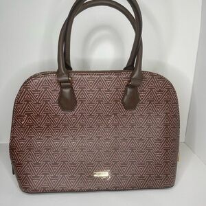 Aldo Signature Galilini Dome Satchel – Brown with Pink Accents